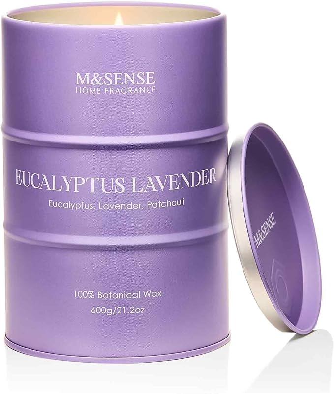 M&SENSE Eucalyptus Lavender Scented Candles Large, Natural Soy Candles 21.2oz by MSENSE