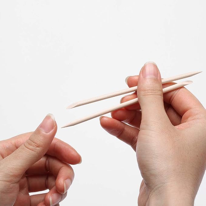 100 Pcs Orange Wood Nail Sticks Double Sided Multi Functional Cuticle Pusher - Image 5