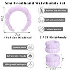 Spa Headbands for Washing Face Wristband Set Sponge Makeup Skincare Headband - Image 2