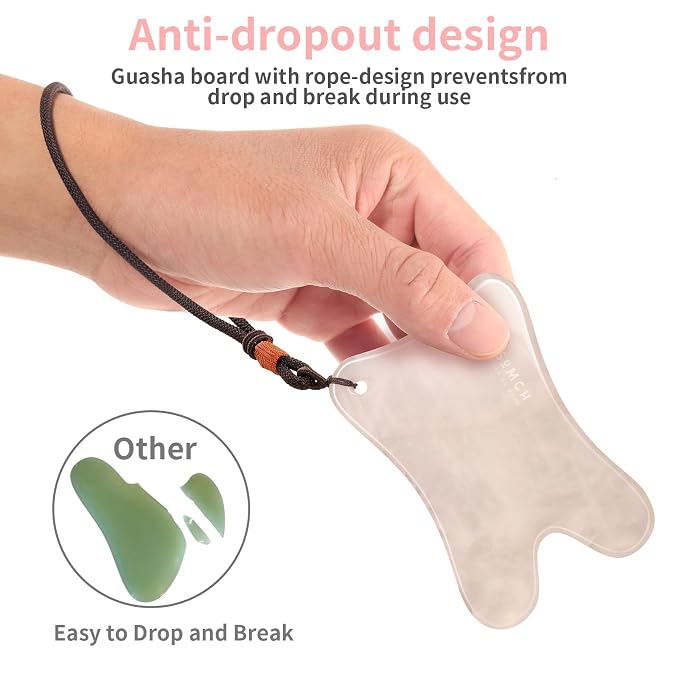 Skin Care Set, 1 Pack 3 in 1 Jade Gua Sha Massager, Guasha Tool - Image 4