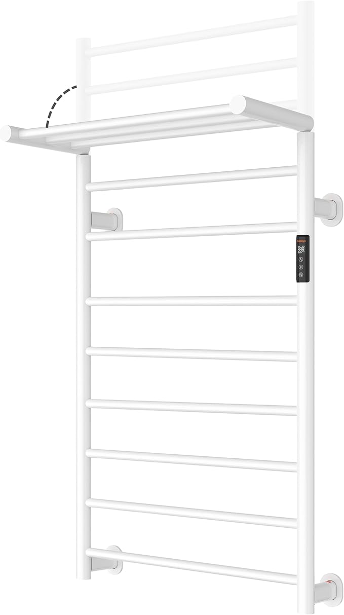 Foldable Heated Towel Rack, Dual-Zone Electric Towel Warmer Rack by Caldayx