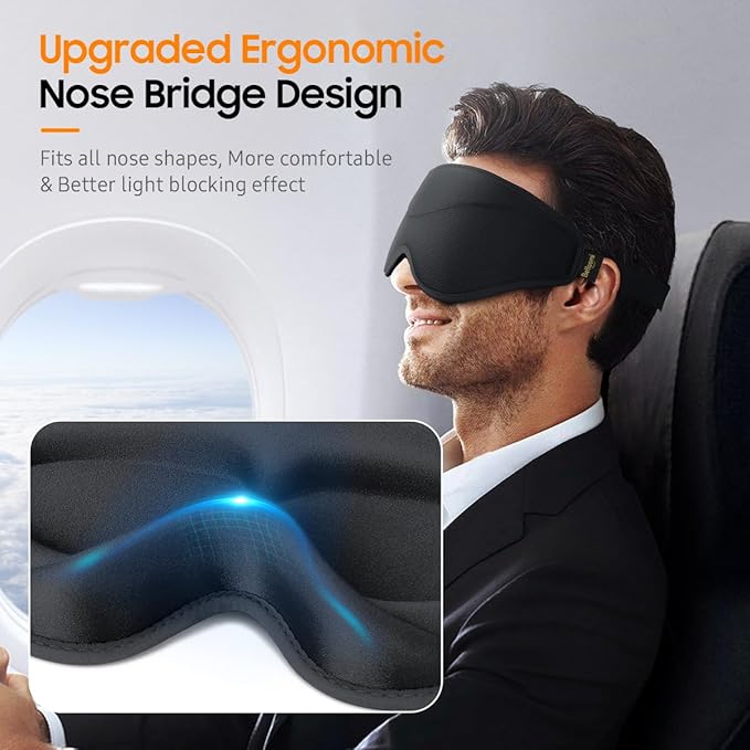 BeHoomi Sleep Mask, 2 Packs Premium Eye Mask - Image 6
