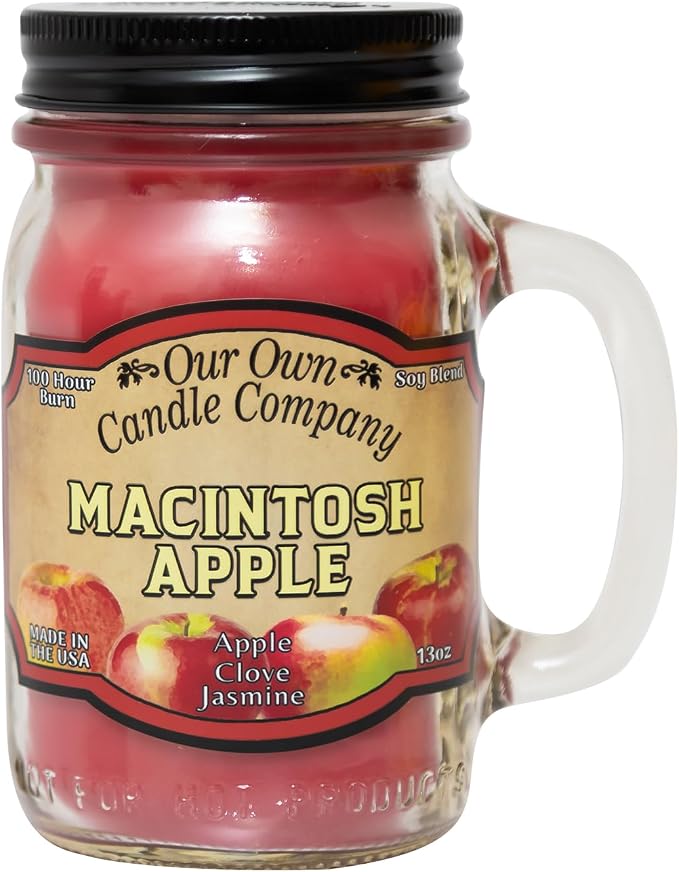 Our Own Candle Company, Macintosh Apple Scented Mason Jar Candle, 100 Hour Burn by OurOwnCandleCompanycandles