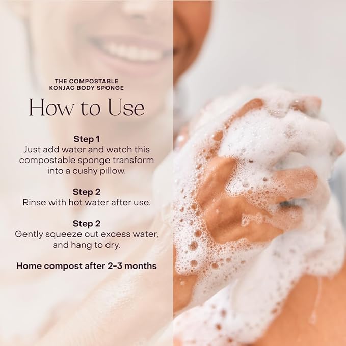 Everist The Compostable Konjac Sponge, 100% Natural Plant-Fiber Cleansing & - Image 5