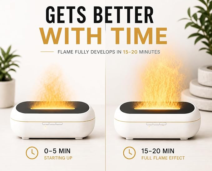 AquaAura Flame Effect Diffuser, 160ml Essential Oil Diffuser - Image 6