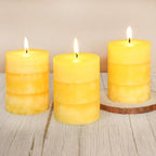 Yellow Pillar Candles 3x4 Inch Hand-Poured Lemon Scented Candles Lemongrass - Image 7