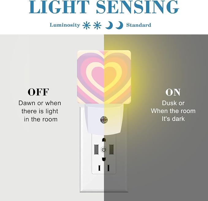 Pink Love Swirl Night Light for Kids, LED Night Light Plug into Wall - Image 2