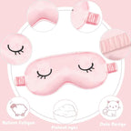 Cute Sleep Mask for Kids, 2 Pack Silk Sleeping Eye Cover Adjustable Mask Night - Image 3