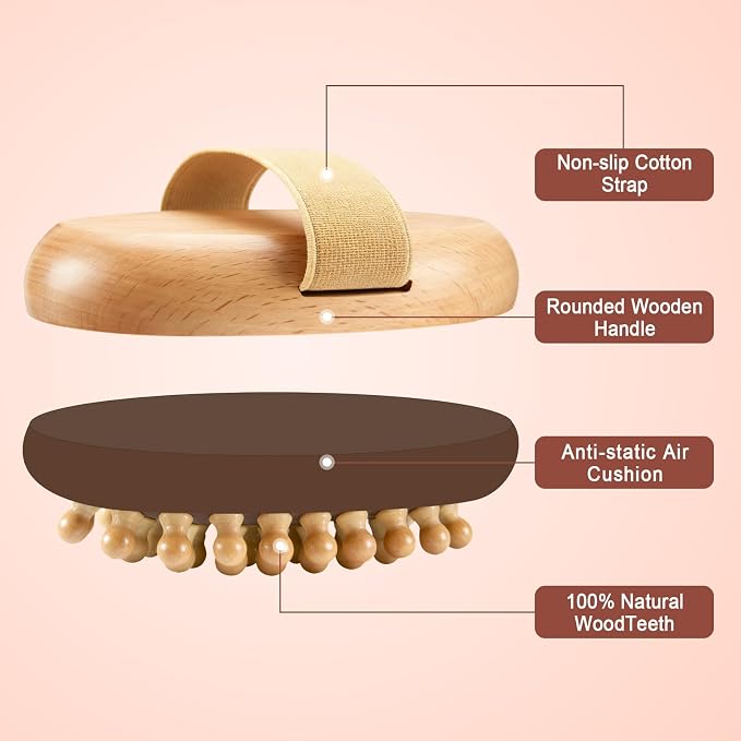 2 PCS Meridian Massage Brushes, Wood Therapy Massage Tools - Image 4
