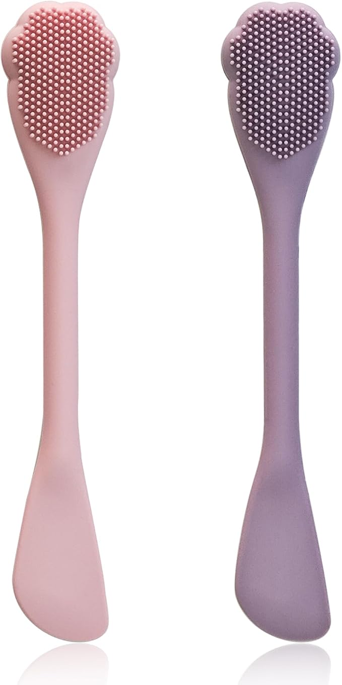 2 Pack Facial Cleansing Brush Set, 2-in-1 Cat Paw Silicone Face Scrubber. Used by NEWOMEVA