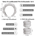 Spa Headbands for Washing Face Wristband Set Sponge Makeup Skincare Headband - Image 2