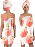 QIULIBMH Women’s Apple Print Bath Wrap and Hair Towel Set, Soft Absorbent by QIULIBMH