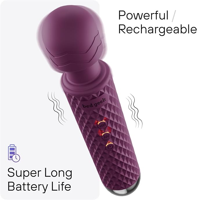 bed geek Handheld Cordless Personal Wand Massager – Waterproof, USB Rechargeable - Image 3