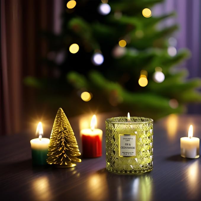 Chloefu LAN Fir & Cedarwood Scented Holiday Candle Christmas Gift, Festival - Image 5