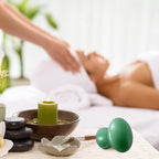 Gatuida 2pcs Green Jade Quartz Massage Rollers Stones Small Facial Massaging - Image 2