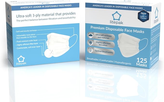 Litepak 125-Pack Disposable Face Mask Premium Comfort Earloops - Image 6