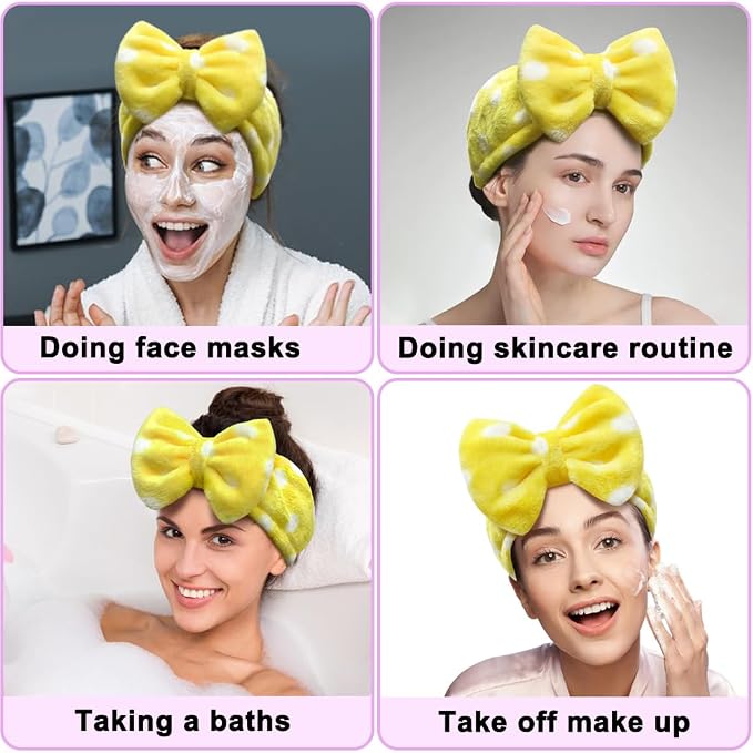 Shintop Sweet Super Soft Caroset Polka Dots Wash Cosmetic Headband Hairlace - Image 7