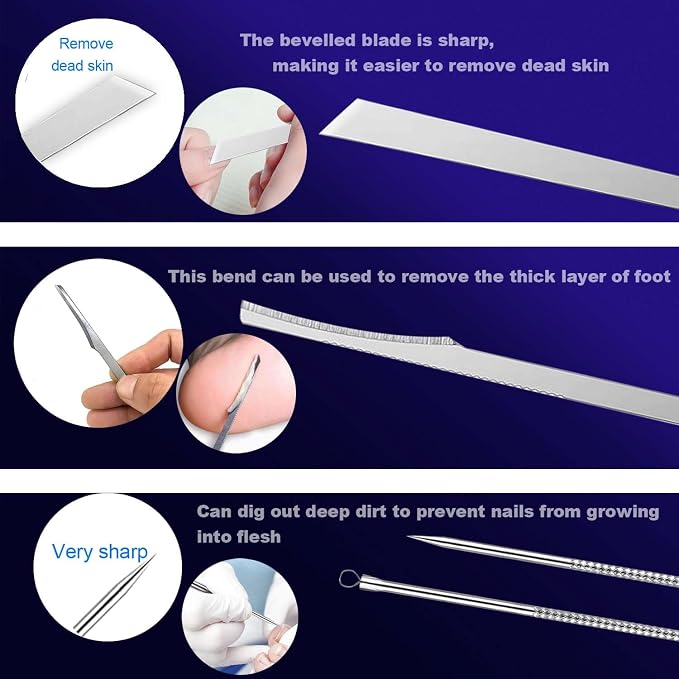 Ingrown Toenail File and Lifters Set, Ingrown Toenail Treatment Pedicure Kit - Image 4