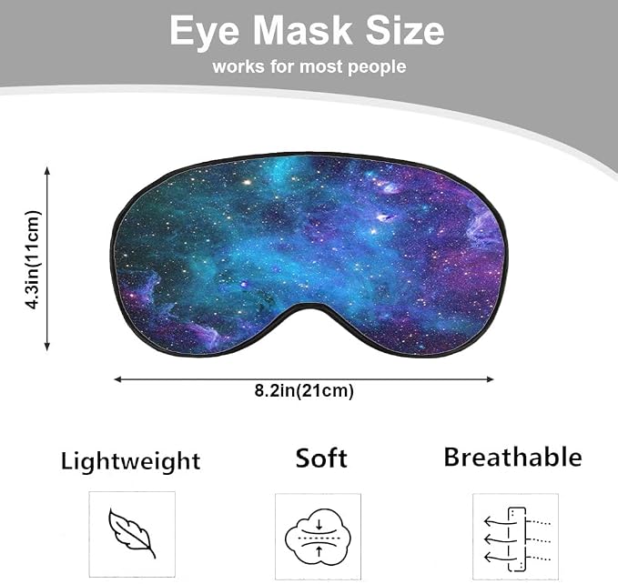 Galaxy Stars Silk Eye Mask Sleep Mask Abstract Space Blue Purple Nebula Starry - Image 2