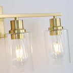 3-Lights Gold Bathroom Light Fixture, Brushed Brass Vanity Light - Image 4