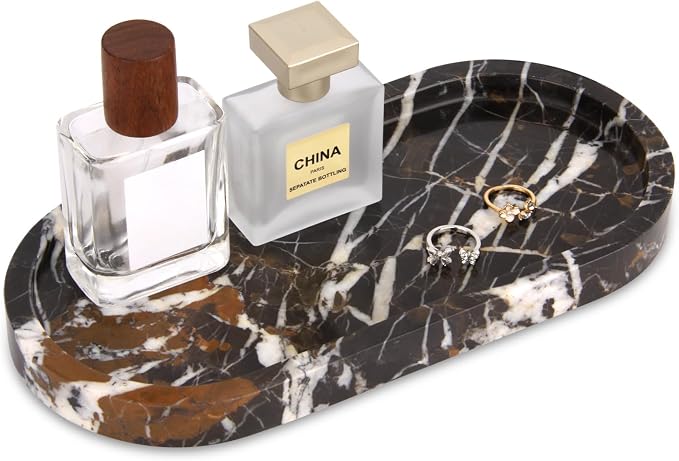 Natural Marble Tray Oval, Bathroom Vanity Tray by Unknown