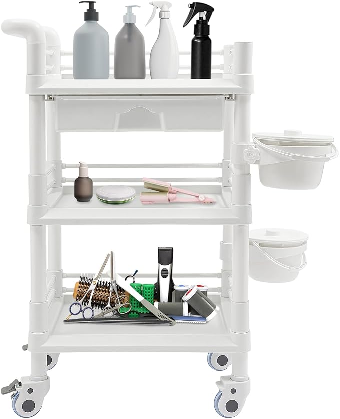 Salon Storage Cart, 3 Tier Rolling Beauty Organizer by MUSESPANI