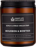 Scented Candles for Men | Bourbon Scented & Bowties | Wooden Wick, Long Lasting by MakeLifeExclusive