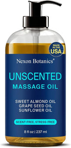 Unscented Massage Oil for Massage Therapy 8 fl oz by NexonBotanics