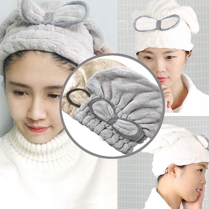 Jseng Microfiber Hair Drying Towel Cap, Extrame Soft & Ultra Absorbent - Image 2