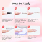modelones Gel Nail Polish Set, 6 Colors Nude Pink Silver 9D Glassy Cat Eye - Image 8