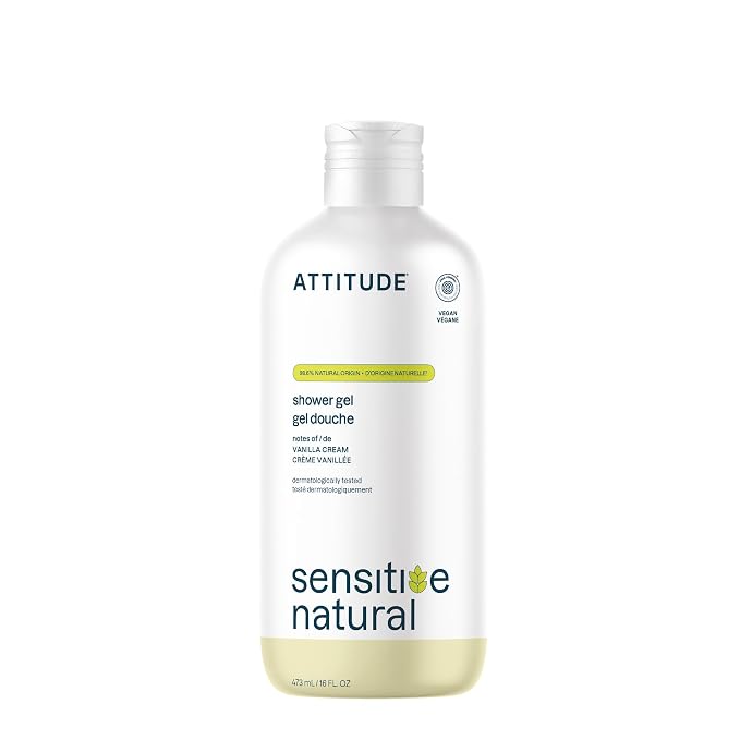 ATTITUDE Body Wash for Sensitive Skin, EWG Verified Shower Gel, Soothing Oat by ATTITUDE
