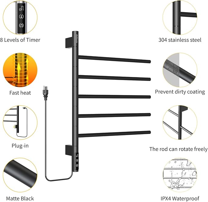 Z&Zhanle Heated Towel Racks for Bathroom - Image 6