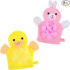 Bath Gloves Loofah for Kids, Cartoon Exfoliating Gloves, Cute Animal Washcloths by Unknown
