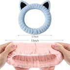 2 Pcs Cat Ears Headband, Cute Spa Headbands - Image 6