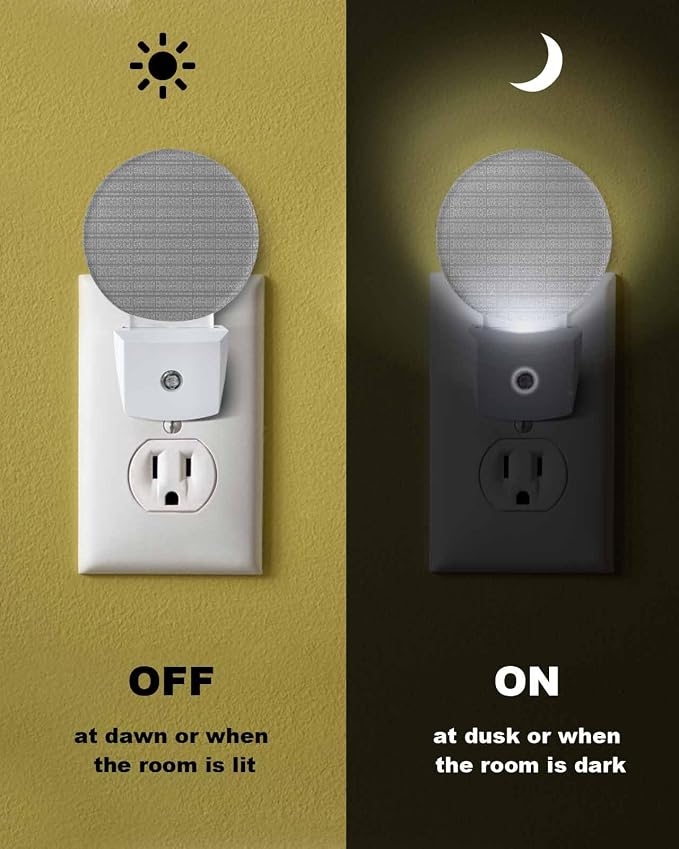 Night Lights Auto Sensor Stripes Grain Night Light Grey Solid Color Round Lamp - Image 6