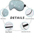 Pine Snowflakes Silk Eye Mask Sleep Mask Snow Winter Christmas Pattern Blue Eye - Image 3