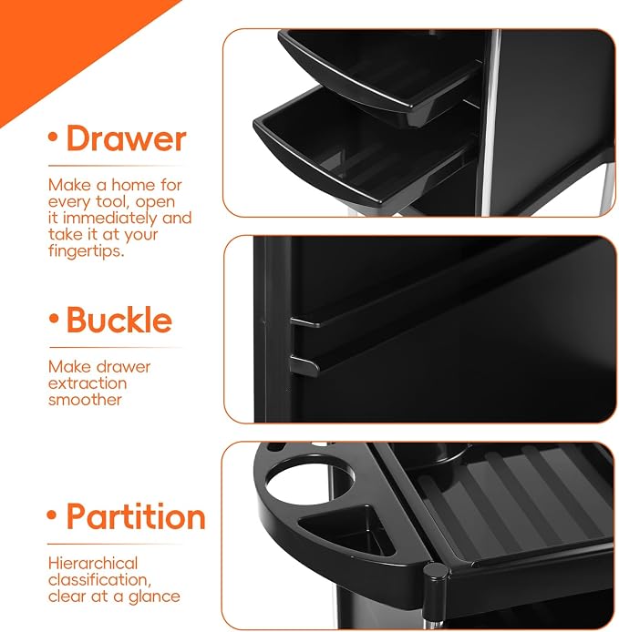 Hair Salon Storage Tool Cart Organizer - Image 8