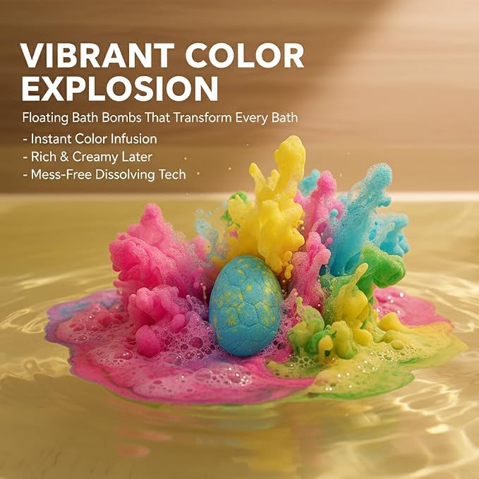 Bath Bombs with Surprise Inside, 6/12 Pack Fizzy Bubble Bath Gift Set, Dinosaur - Image 4