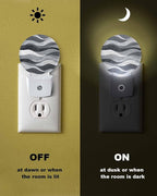 Night Lights Auto Sensor Grey Ocean Waves Night Light Abstract Mountain Stripes - Image 6