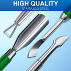 GA&EN 2PCS Metal Dark Green Cuticle Pusher and Cutter Remover Salon Quality - Image 6