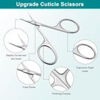 Lermende Cuticle Scissors Extra Fine Curved, Portable Stainless Steel Manicure - Image 2