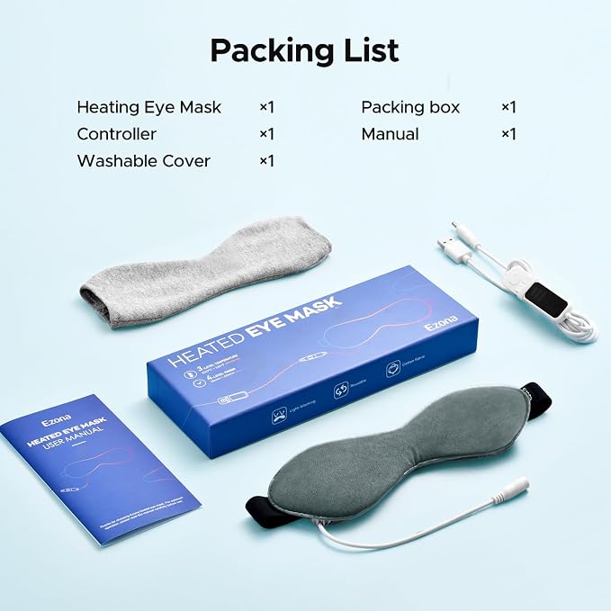 Ezona Heated Eye Mask, Warm Eye Compress Mask - Image 8
