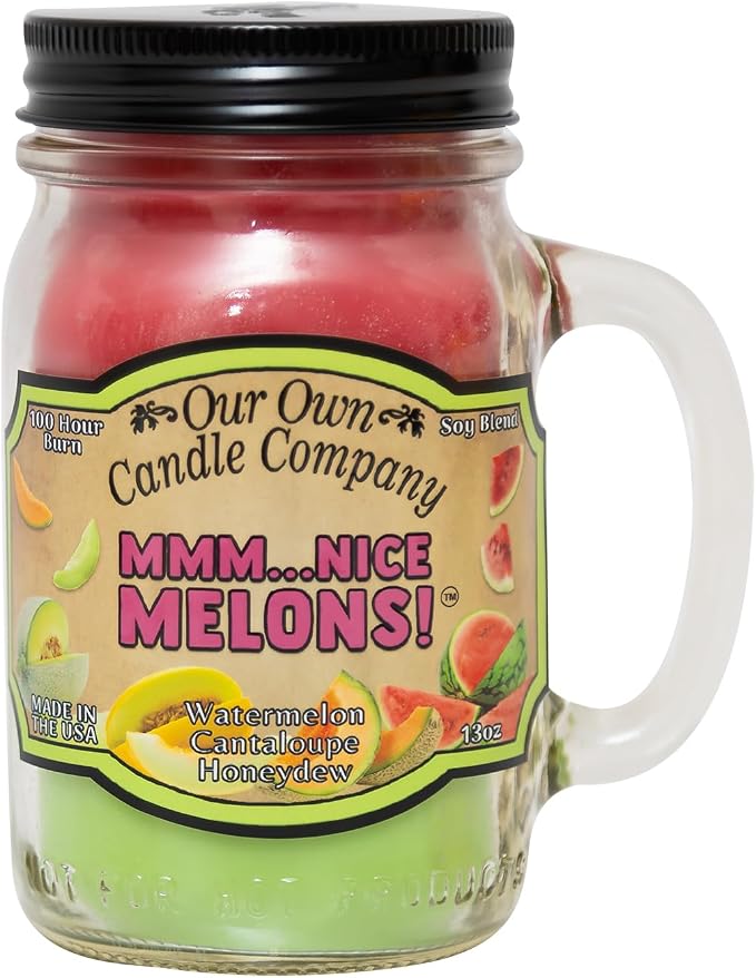 Our Own Candle Company, Nice Melons Scented Mason Jar Candle, 100 Hour Burn Time by OurOwnCandleCompanycandles