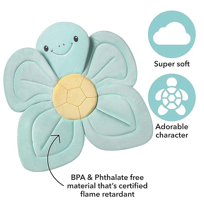 Nuby Turtle Baby Bath Cushion for Bathtub or Sink, Soft and Easy to Dry Fabric - Image 2