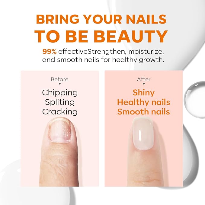 modelones Nail Strengthener, Milky White Nail Polish Nail Repair - Image 3