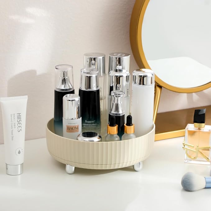 Anyoifax Makeup Perfume Organizer Tray 360 Degree Rotating Lazy Susan Skincare - Image 2
