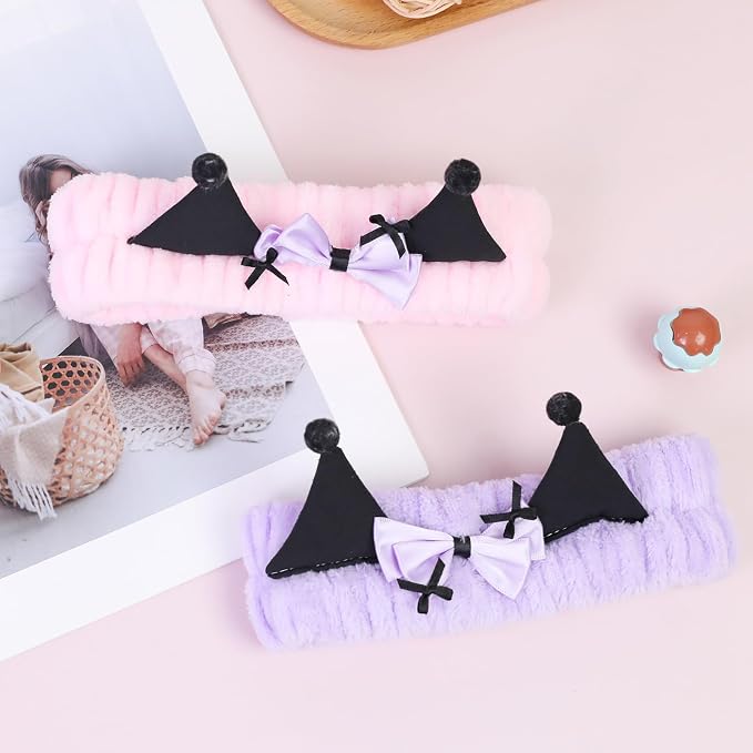 Spa Headband for Washing Face, 2 Pack Cute Hair Band for Shower Yoga Beauty - Image 5