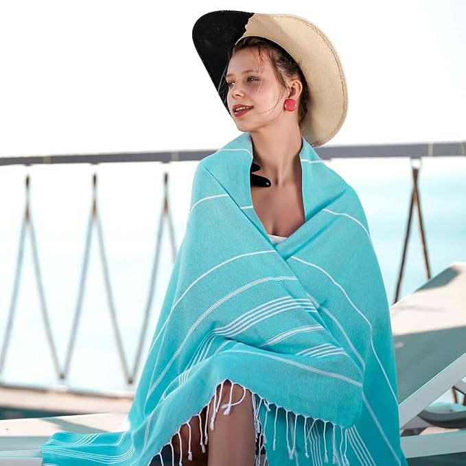 HAVLULAND Turkish Beach Towels, Oversized 40"x72" Turkish Bath Towel, Highly - Image 8