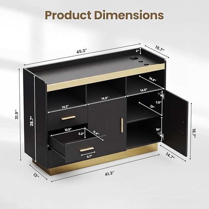 Salon Storage Cabinet Barber Station, Freestanding Hair Styling Station - Image 2