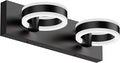 LED Bathroom Light Fixtures, 15inch Black Vanity Lights, Modern 2 Light Acrylic by PHIXART